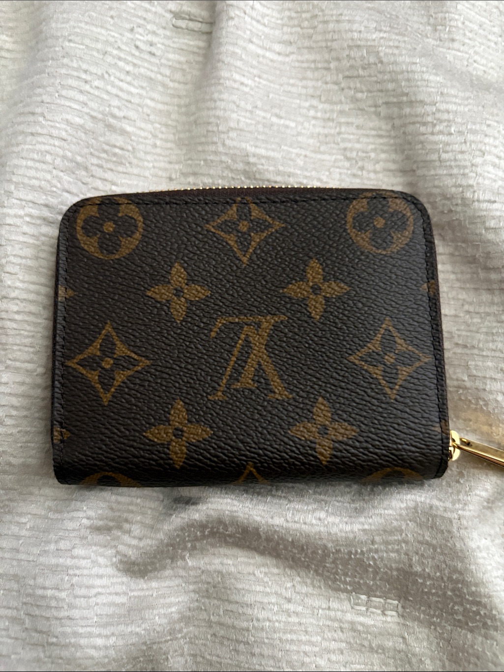 Authentic Louis Vuitton Monogram Coin Wallet In Brown And Gold
